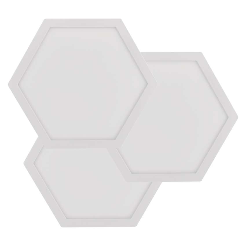 GoSmart LED-Leuchte Hexagon, Erweiterungsset, 3-teilig, 1,8W, RGBIC dimmbar, WiFi