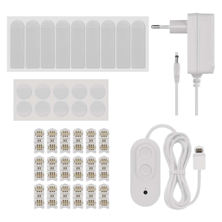 GoSmart LED-Leuchte Lines weiß, 9 Teile, 34 W, RGBIC dimmbar, WiFi