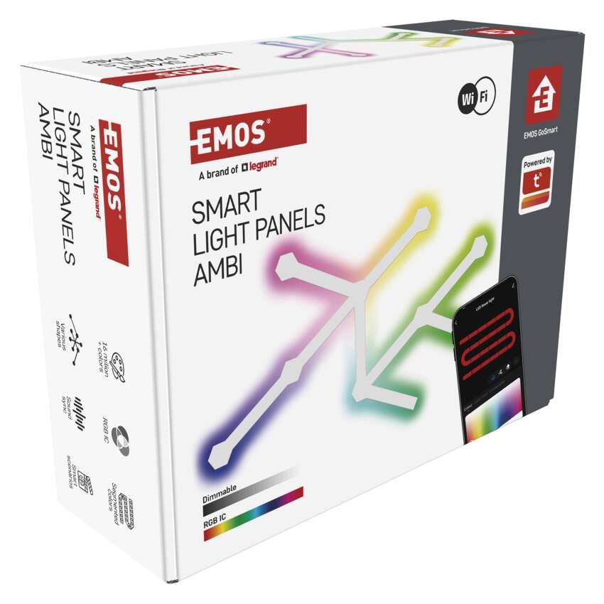 GoSmart LED-Leuchte Lines weiß, 9 Teile, 34 W, RGBIC dimmbar, WiFi