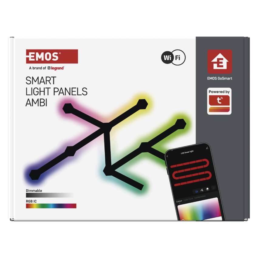 GoSmart LED Leuchte Lines schwarz, 9 Teile, 34 W, RGBIC dimmbar, WiFi