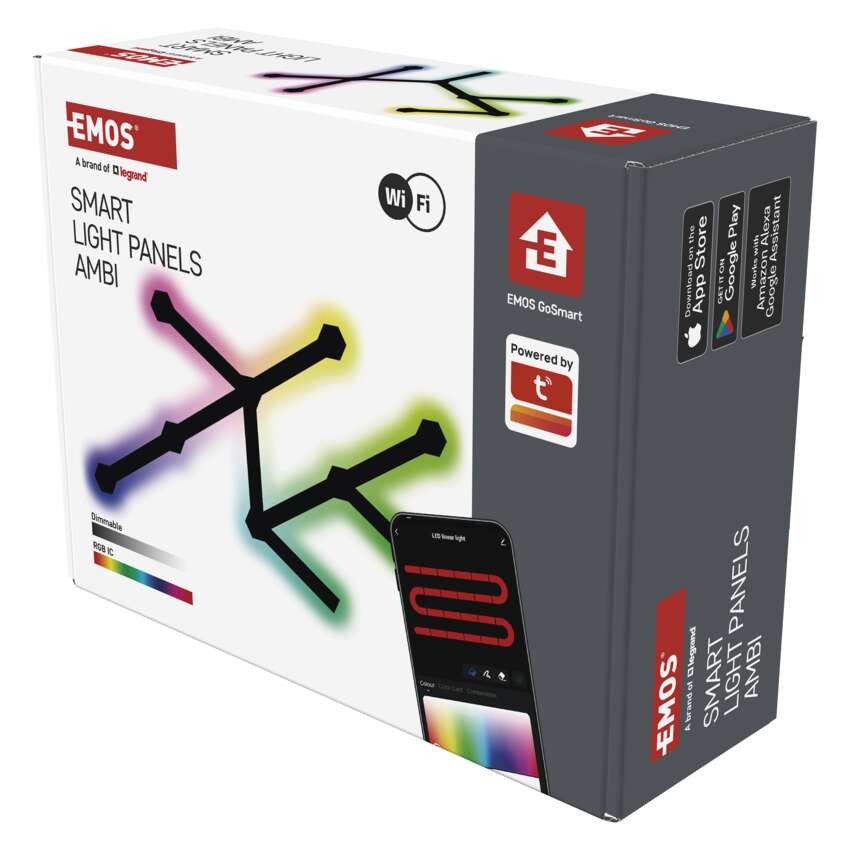GoSmart LED Leuchte Lines schwarz, 9 Teile, 34 W, RGBIC dimmbar, WiFi