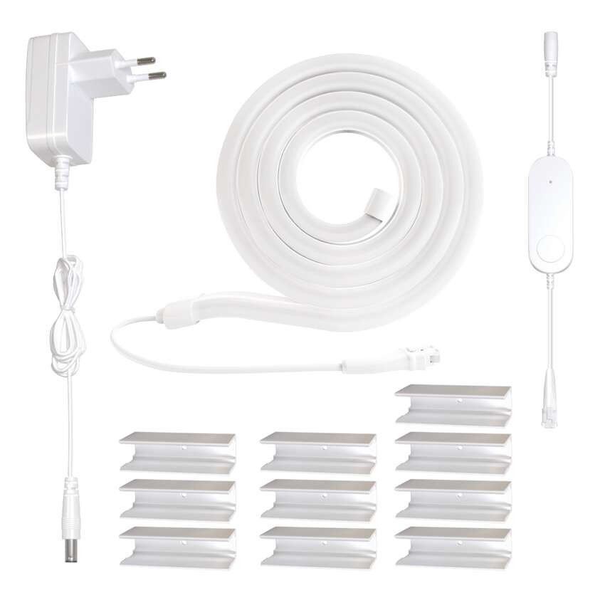 GoSmart Flexible LED-Leiste NEON weiß, 3 m, 23 W, RGBIC dimmbar, WiFi