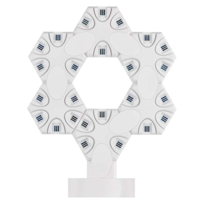 GoSmart LED-Tischleuchte Hexagon weiß, 6-teilig, RGBIC dimmbar, WiFi