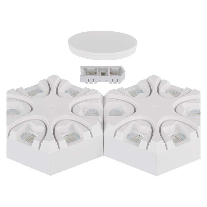 GoSmart LED-Tischleuchte Hexagon weiß, 6-teilig, RGBIC dimmbar, WiFi
