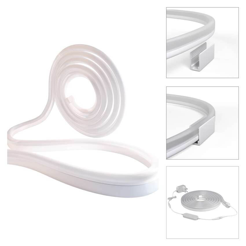 GoSmart Flexible LED-Leiste NEON weiß, 5 m, 33 W, RGBIC dimmbar, WiFi
