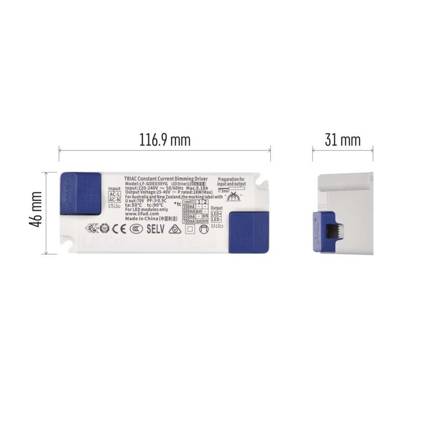 Triac dimmbarer Treiber für LED-Leuchte 700mA 28W