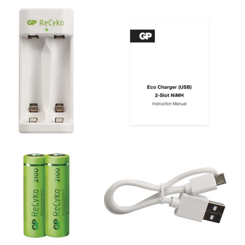 GP Akkumulátor töltő Eco E211+2xAA ReCyko 2000mAh
