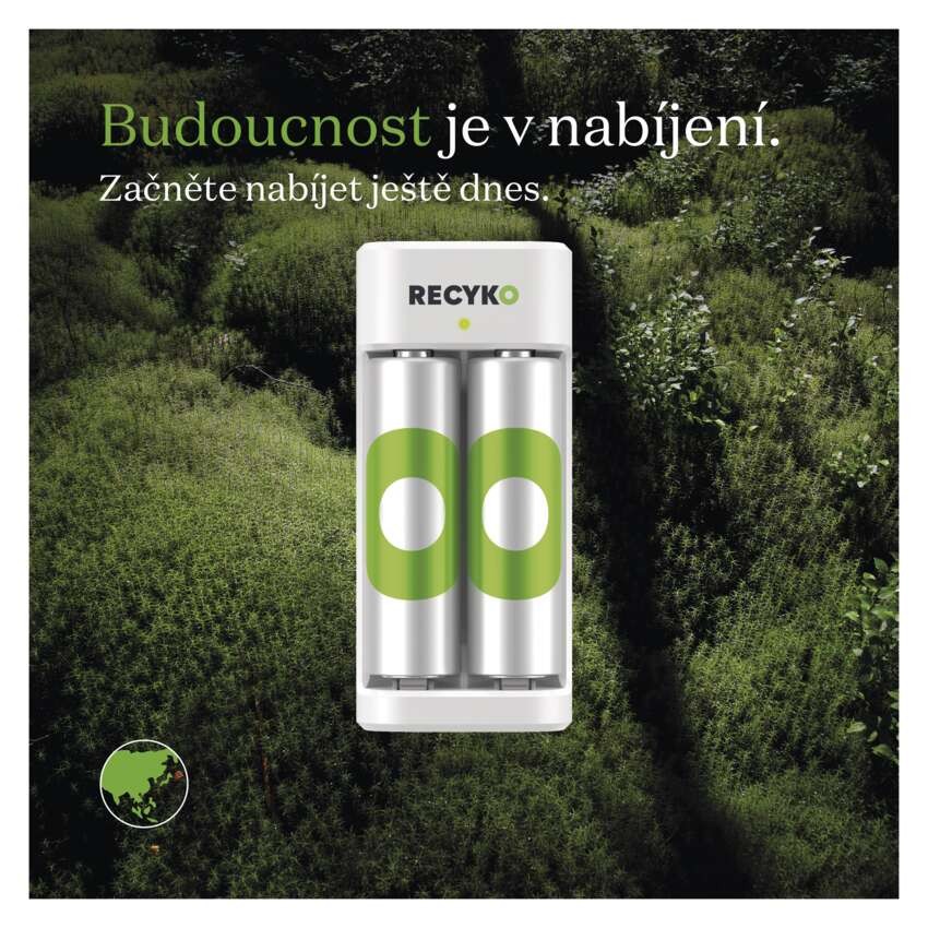 Nabíječka baterií GP Eco E221 + 2× AA ReCyko 2100