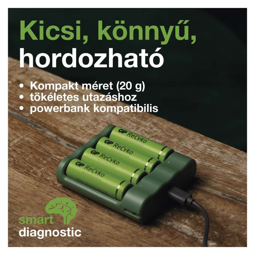 GP Akkumulátor töltő USB Adapter Everyday B421+4xAA GP ReCyko 2700mAh