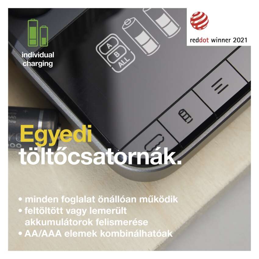 GP Pro akkumulátor töltő P461+4xAA ReCyko 2700mAh+ dokkoló