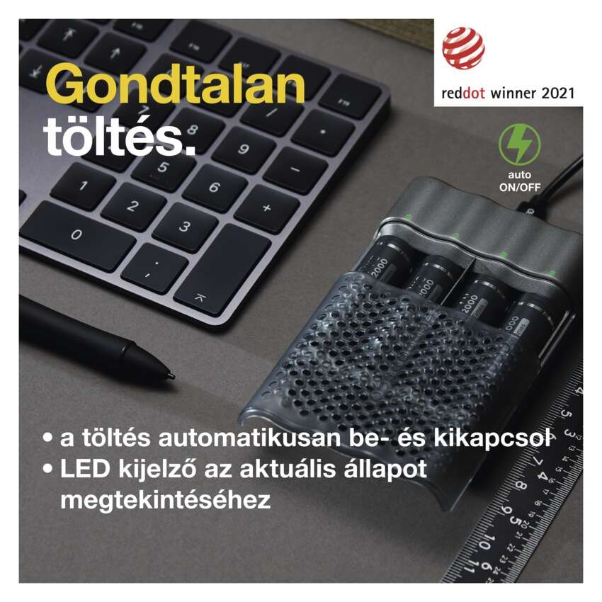 GP Pro akkumulátor töltő P461+4xAA ReCyko 2700mAh+ dokkoló