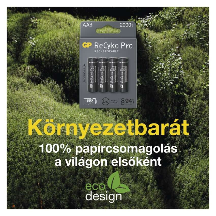 GP Pro akkumulátor töltő P461+4xAA ReCyko 2700mAh+ dokkoló
