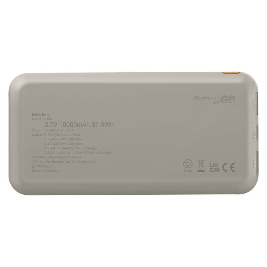GP Powerbank B+ Series, 10 000 mAh, 15 W, bézs