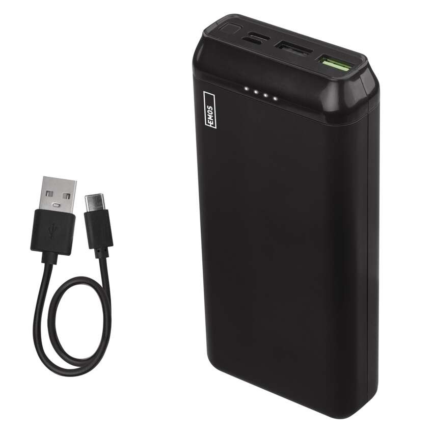 Powerbanka EMOS AlphaQ2 20, 20 000 mAh, 22,5 W, černá
