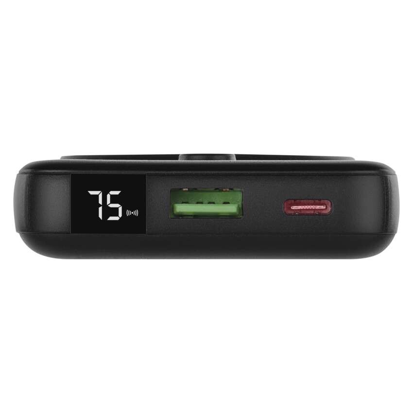 EMOS Powerbank WI 1023D, 10 000 mAh, 22,5 W+Wireless, fekete