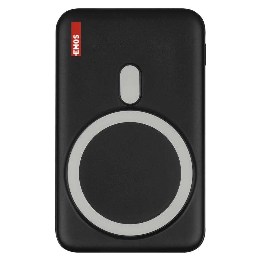 EMOS Powerbank WI 1023D, 10 000 mAh, 22,5 W+Wireless, fekete