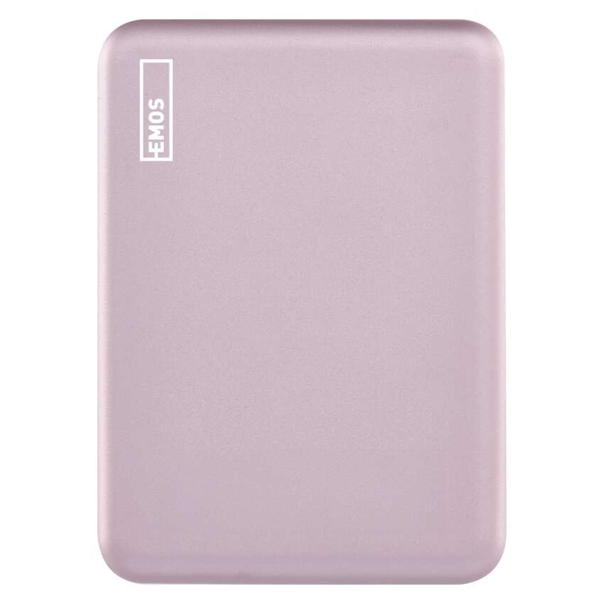 Power bank EMOS WI 522, 5 000 mAh, 20 W+Wireless, lososová