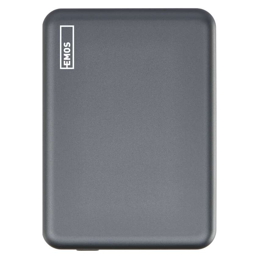 EMOS Powerbank WI 522, 5 000 mAh, 20 W+Wireless, szürke