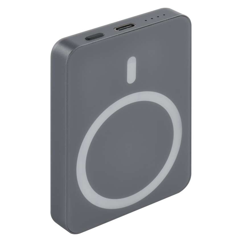 EMOS Powerbank WI 522, 5 000 mAh, 20 W+Wireless, szürke