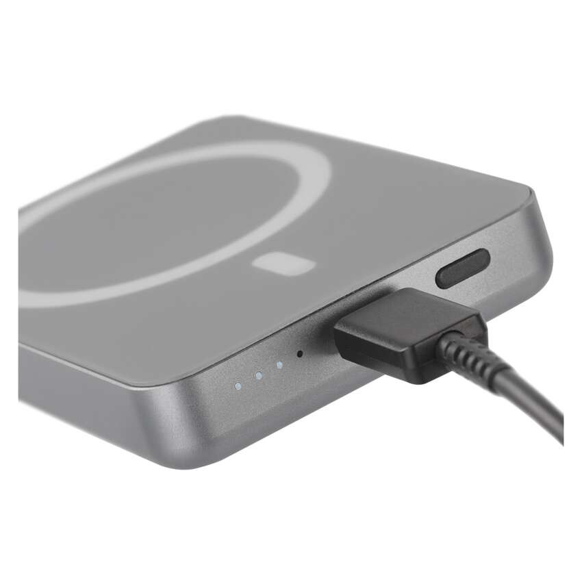 EMOS Powerbank WI 522, 5 000 mAh, 20 W+Wireless, szürke