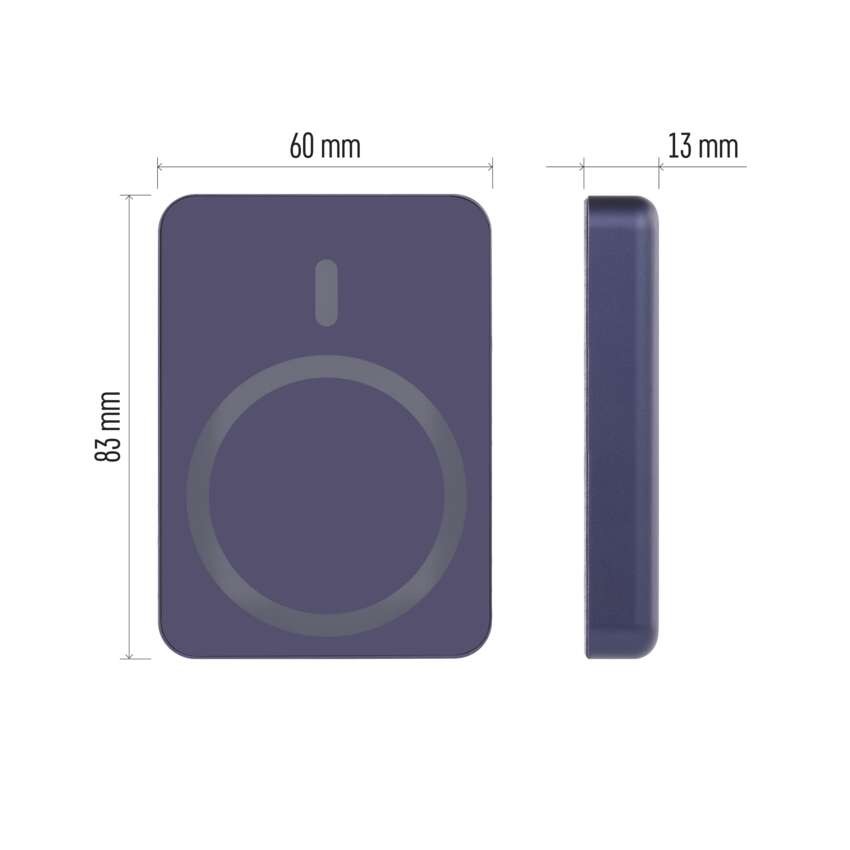 EMOS Powerbank WI 522, 5 000 mAh, 20 W+Wireless, kék