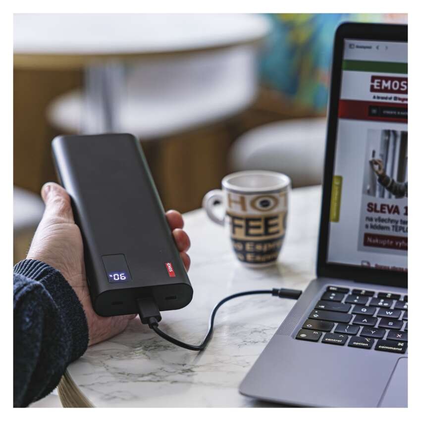 EMOS Powerbank NTBF30, 27 000 mAh, 100 W PD, fekete