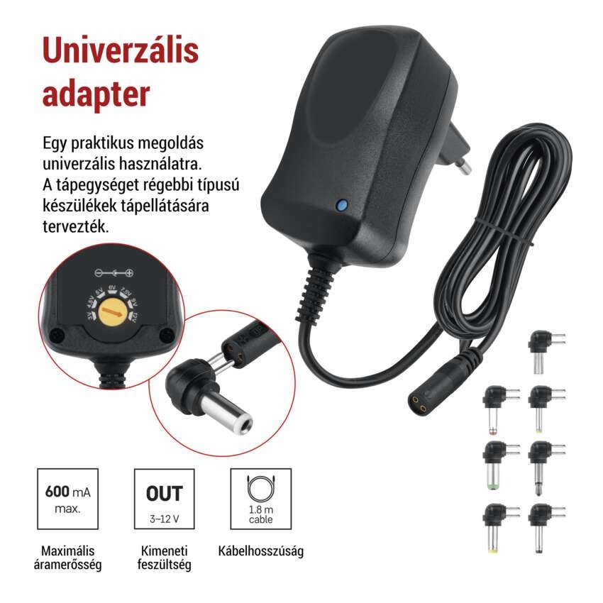 EMOS Univerzális töltőadapter 600mA