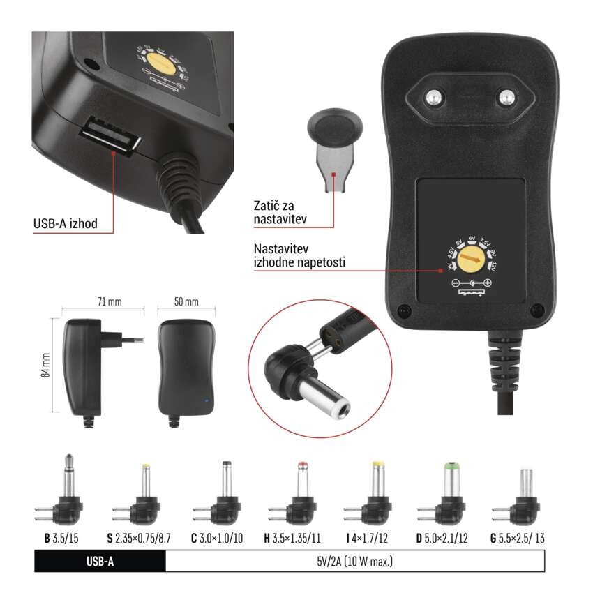 Usmernik pulzni 1000MA, USB