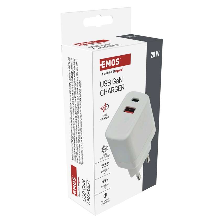 Univerzální USB adaptér GaN do sítě PD 20 W max.