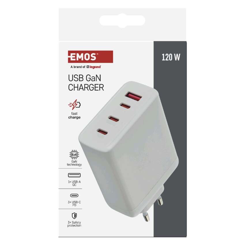 EMOS Univerzális USB töltő GaN PD 120 W max.