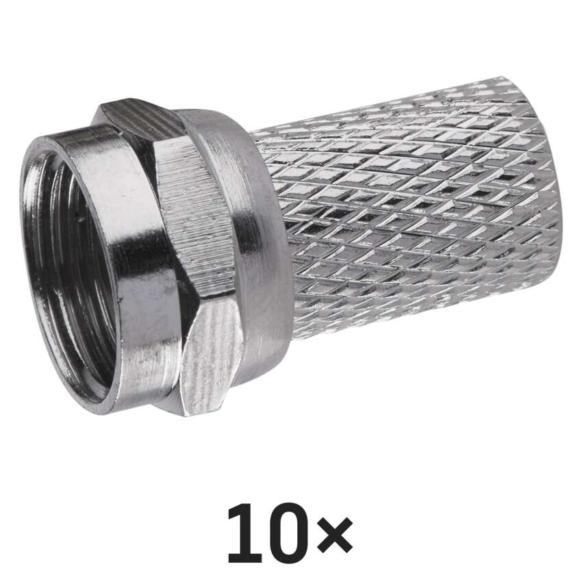 Konnektor F-Stecker für Koaxialkabel CB50, CB100, 10 Stk.