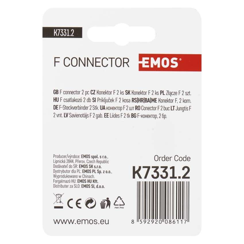 Konnektor F-Stecker für Koaxialkabel CB50, CB100