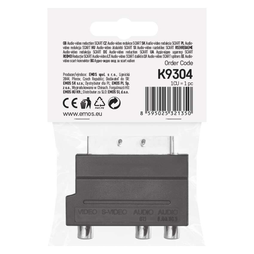Reduktorius SCART – 3x CINCH + SVHS adapteris