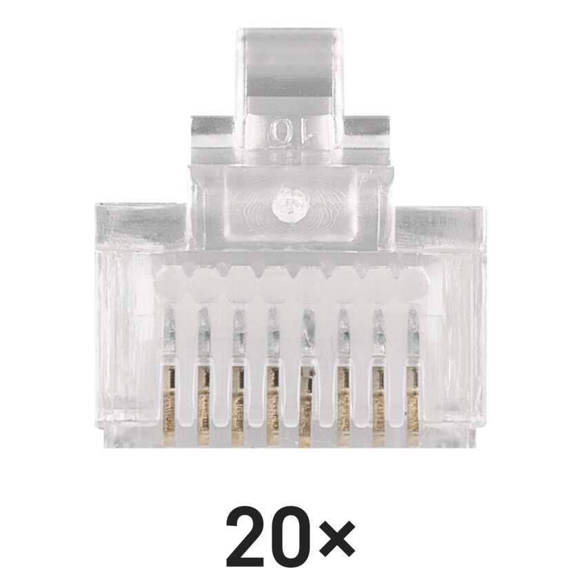 RJ45 jungtis FTP kabeliui (vientisas laidas) CAT5E, 20 vnt.