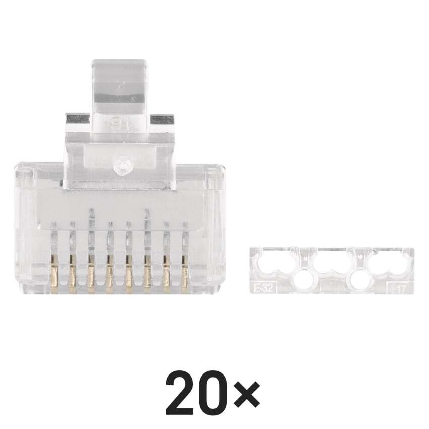 RJ45 jungtis FTP kabeliui (vientisas laidas) CAT6, 20 vnt.
