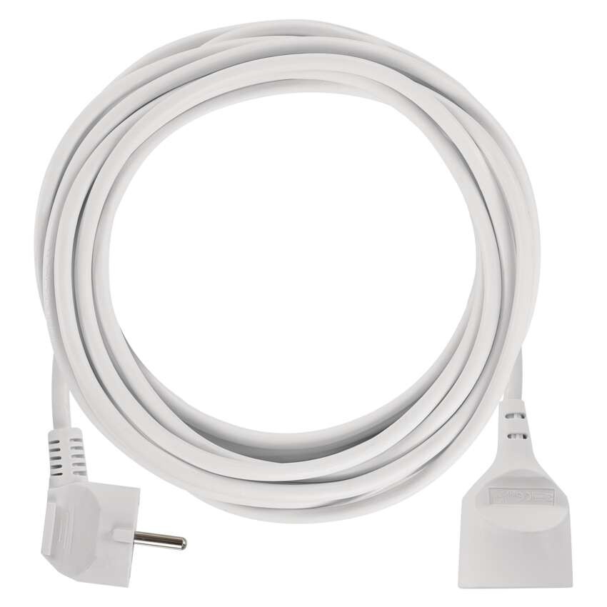 Przedłużacz 7 m / 1 gniazdo / biały / PVC / 1,5 mm2