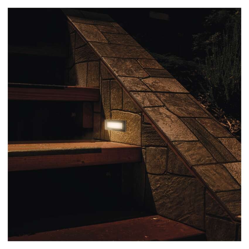 5 + 1 Orientacijsko LED svetilo AMAL, vgradna, kvadratna 1,5W WW IP65