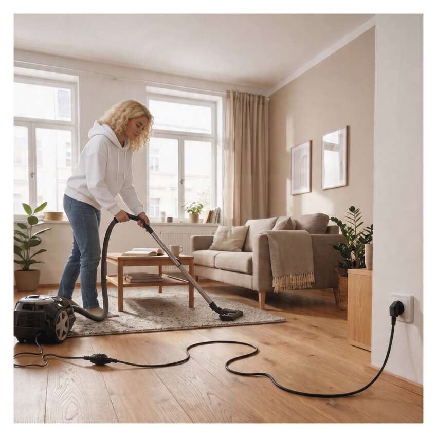 Prodlužovací kabel 1,5 m / 1 zásuvka / černý / PVC / 1 mm2
