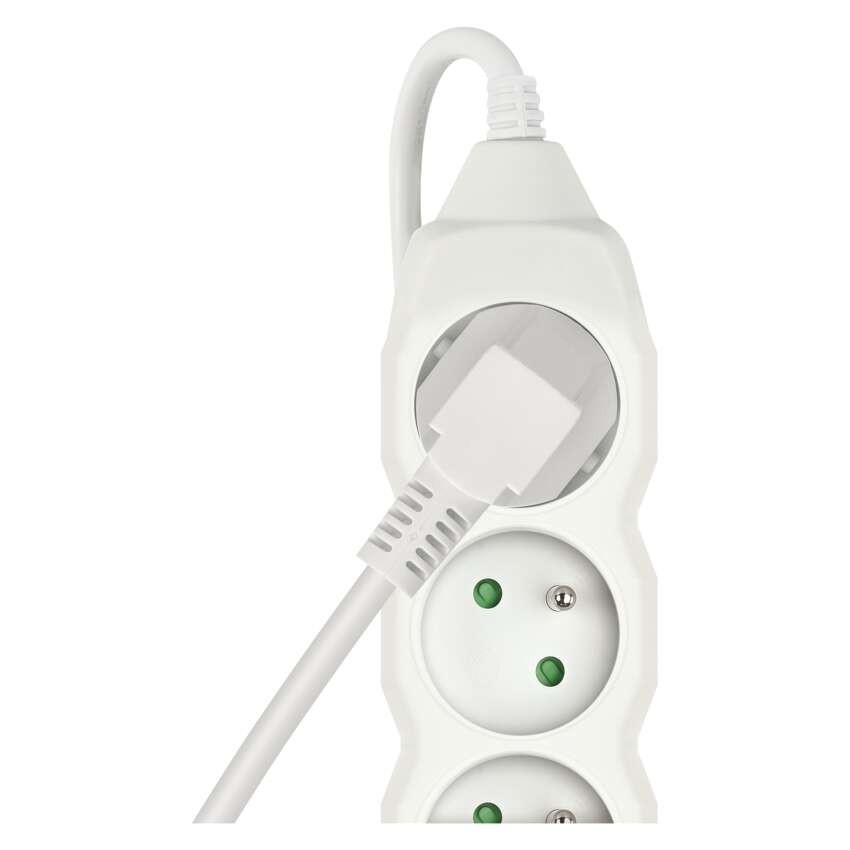 Predlžovací kábel 7 m / 4 zásuvky / biely / PVC / 1,5 mm2