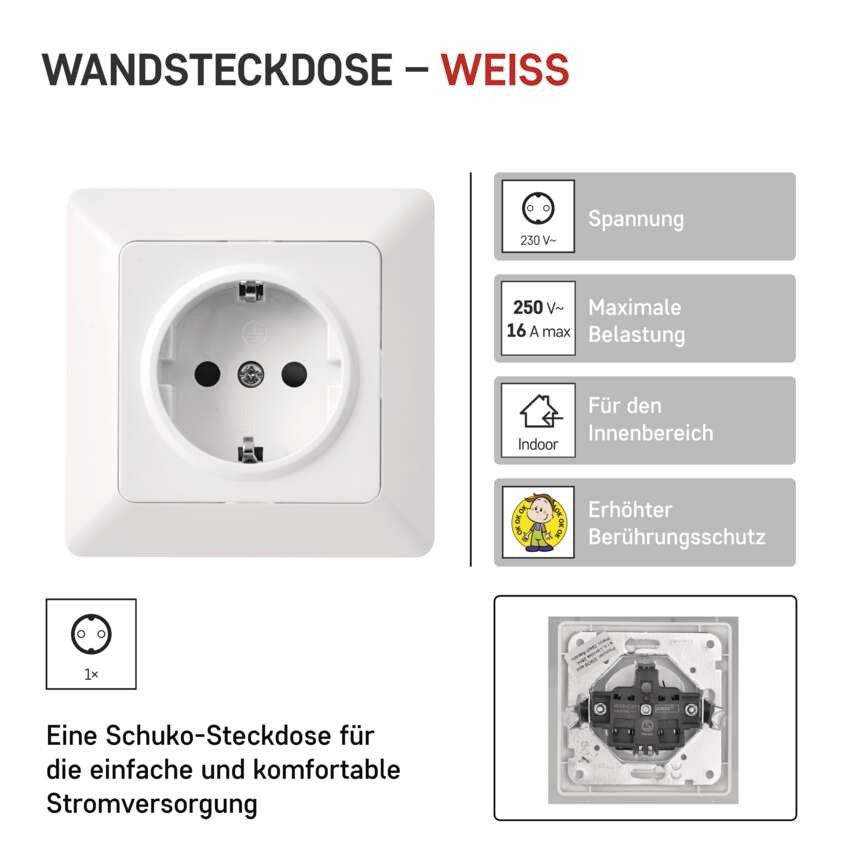 Steckdose SCHUKO, weiss
