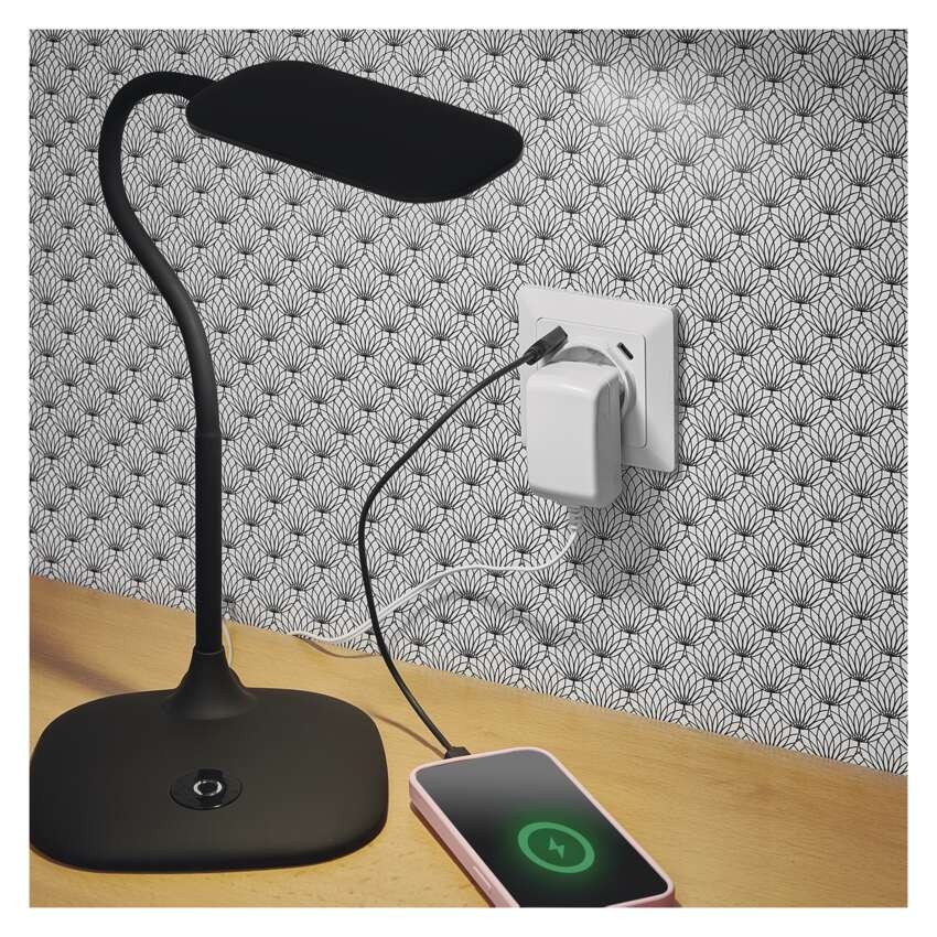 Lizdas su USB-A+C 2,1 A maks., baltas 