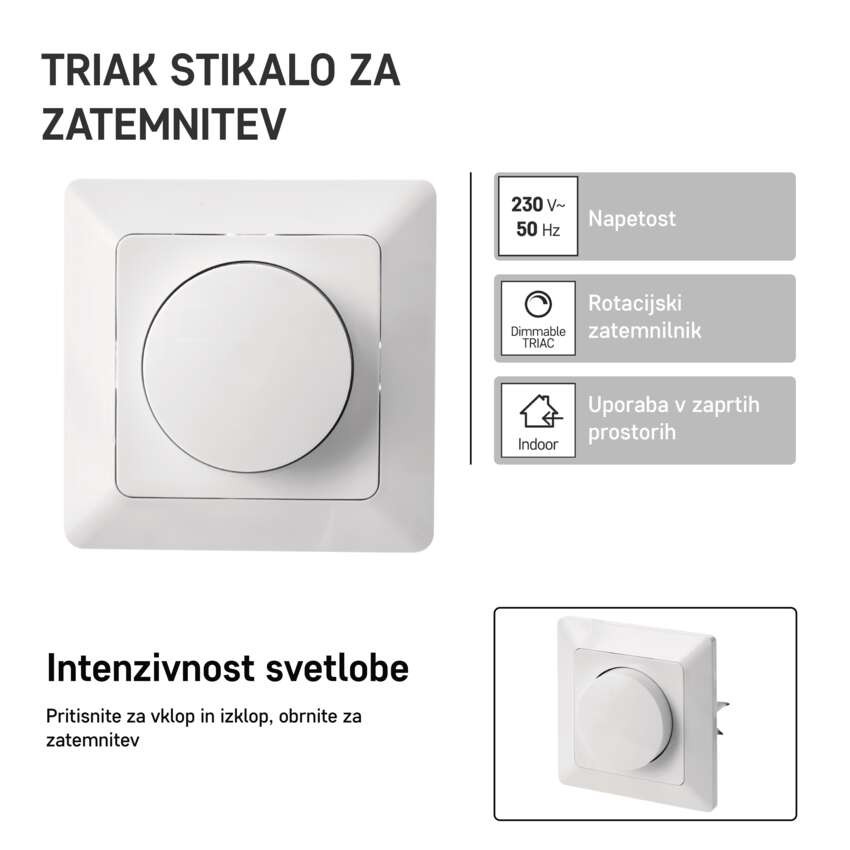 Triac zatemnilnik št. 6 za zatemnilne LED žarnice