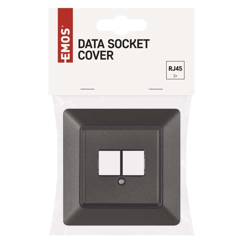 Abdeckung für datensteckdose 2xRJ45, anthrazit