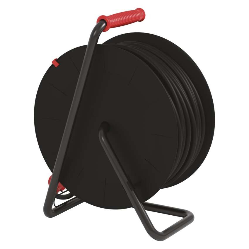 Vonkajší predlžovací kábel na bubne 50 m / 4 zás. / čierny / guma-neoprén / 230V / 2,5 mm2