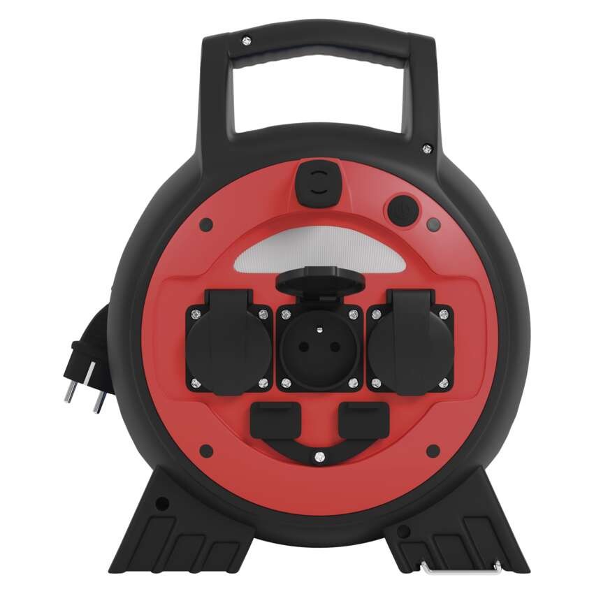 Przedłużacz zwijany mrozoodporny 20 m / 3 gniazda / niebieski / PVC / 230 V / 1,5 mm2
