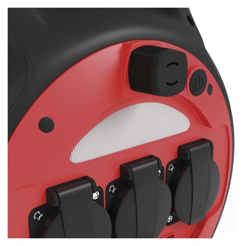 Przedłużacz zwijany mrozoodporny 20 m / 3 gniazda / niebieski / PVC / 230 V / 1,5 mm2