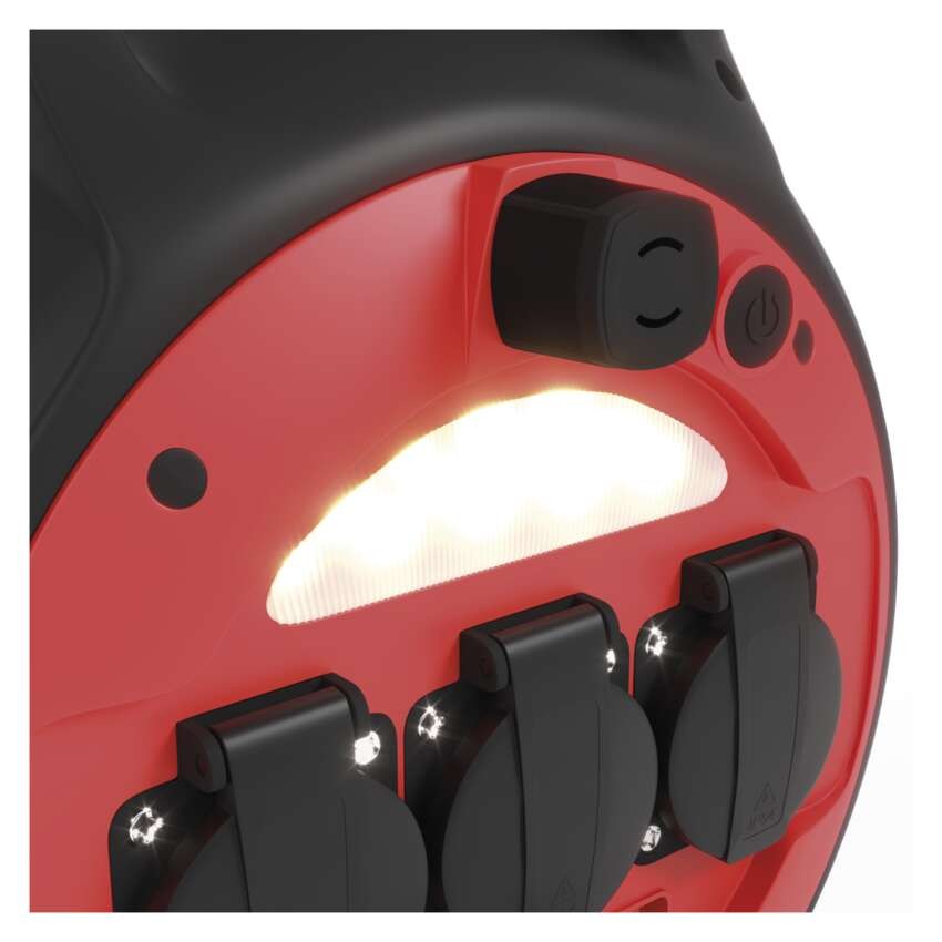Przedłużacz zwijany mrozoodporny 20 m / 3 gniazda / niebieski / PVC / 230 V / 1,5 mm2