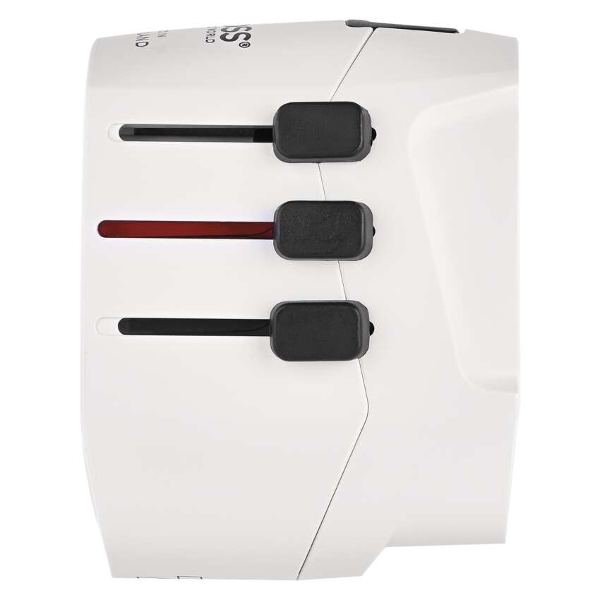 Universal Reiseadapter für Ausland – Amerika, Asien, Afrika, 1×USB-C, 1×USB-A