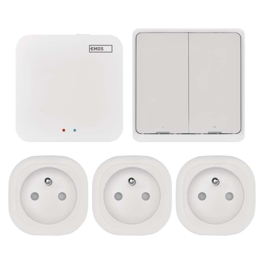 Sada GoSmart: 3x WiFi zásuvka IP-3001F, 1x ovladač scén, 1x ZigBee brána