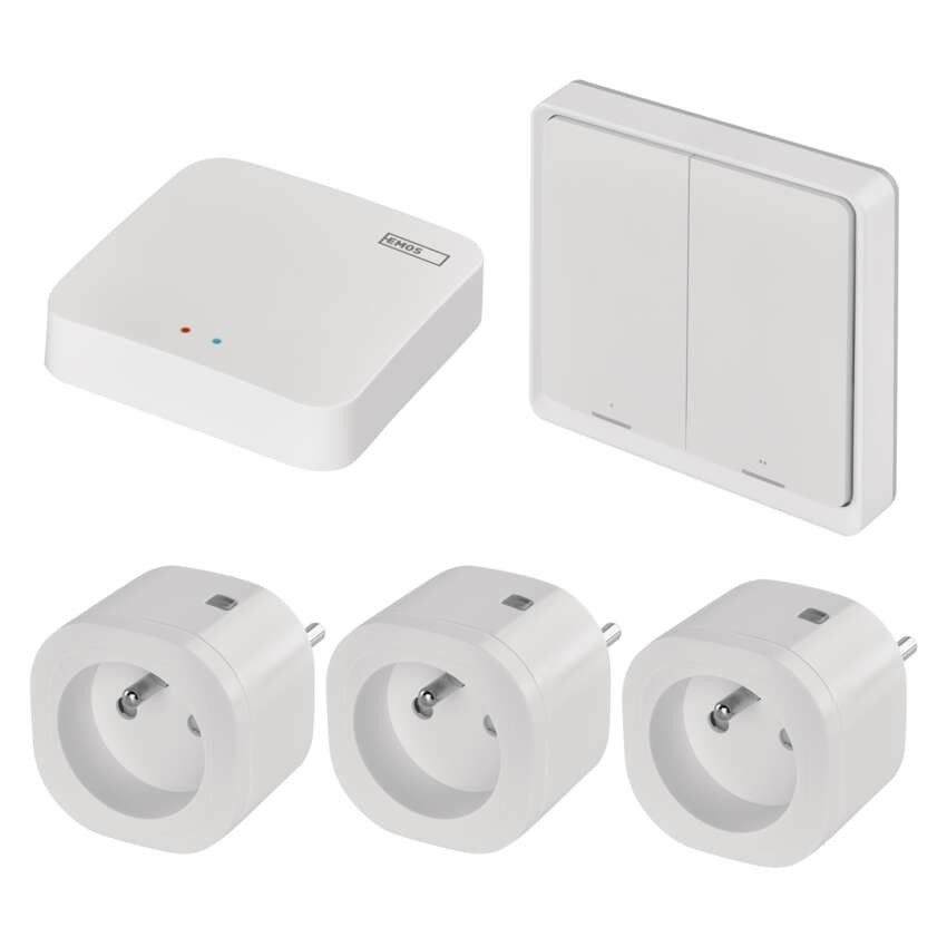 Sada GoSmart: 3x WiFi zásuvka IP-3001F, 1x ovladač scén, 1x ZigBee brána